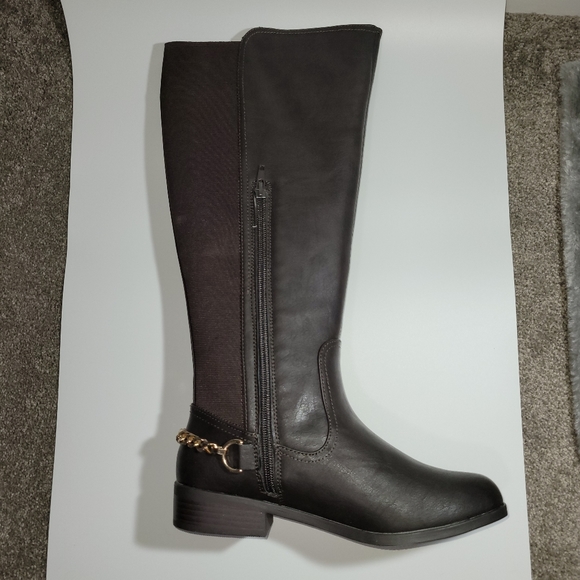 SOLD Nautica Brown Wide Calf Leather Boots Size 7W - Picture 3 of 10